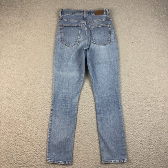 Madewell The High-Rise Slim Boy Jean Womens 25 Neal Wash Blue Cotton Blend Denim - Picture 2 of 8